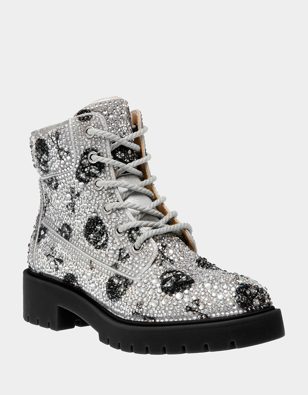HUDSN Rhinestone Skull Print Booties