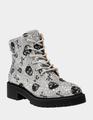 HUDSN Rhinestone Skull Print Booties