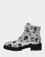 HUDSN Rhinestone Skull Print Booties