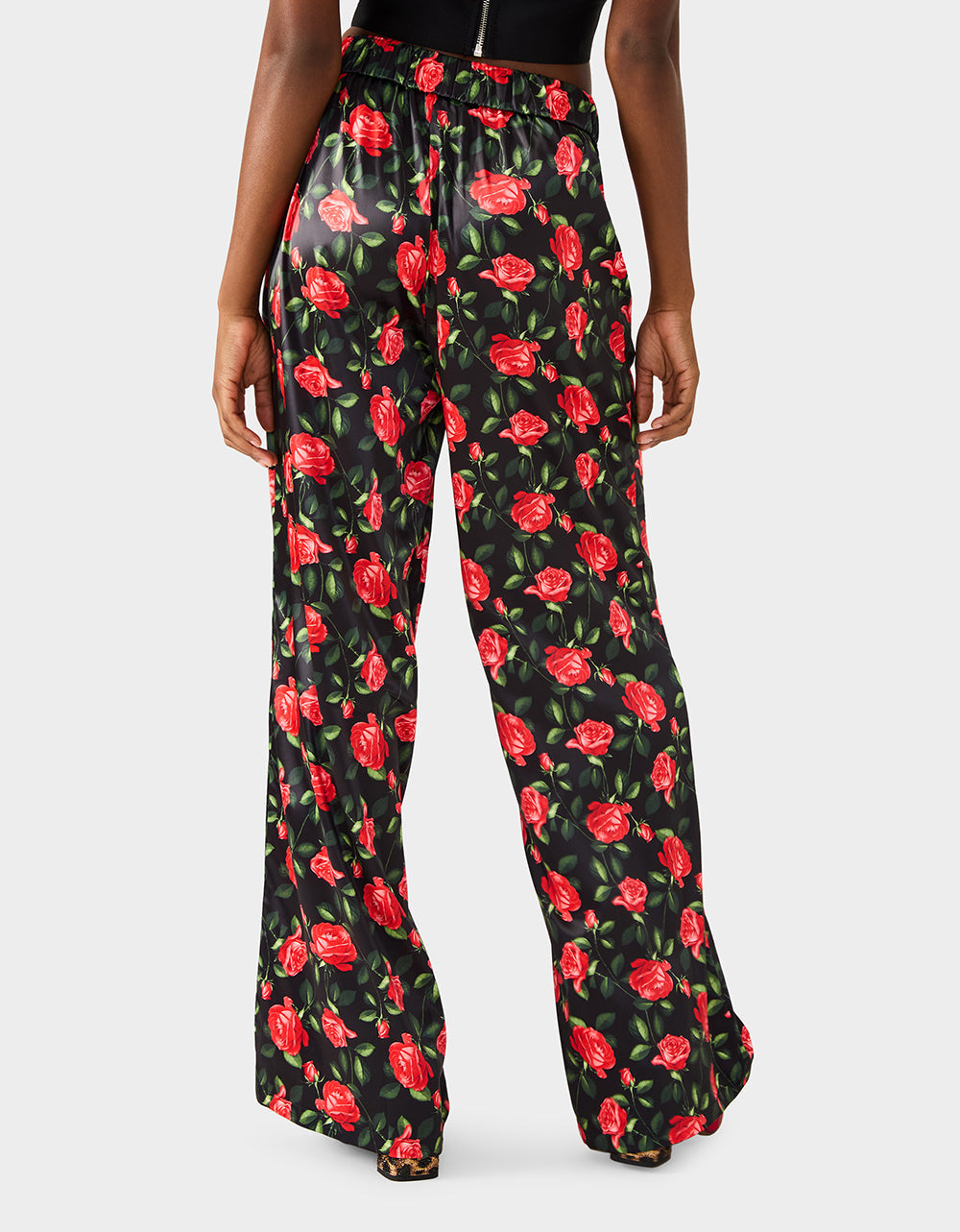 POWER BLOOM PANT BLACK Women's Black Red Floral Pant