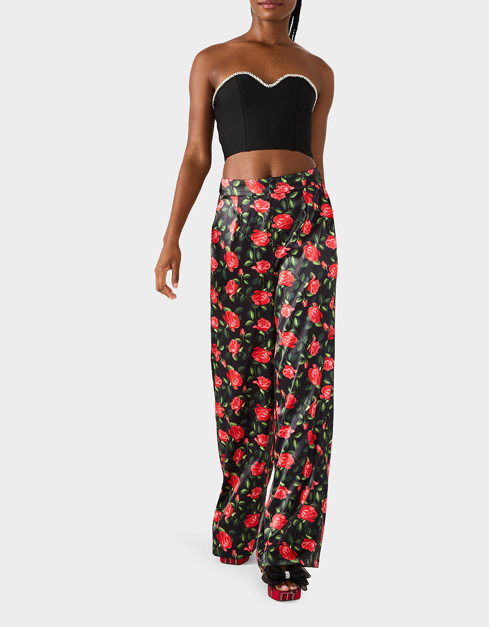 POWER BLOOM PANT BLACK Women's Black Red Floral Pant