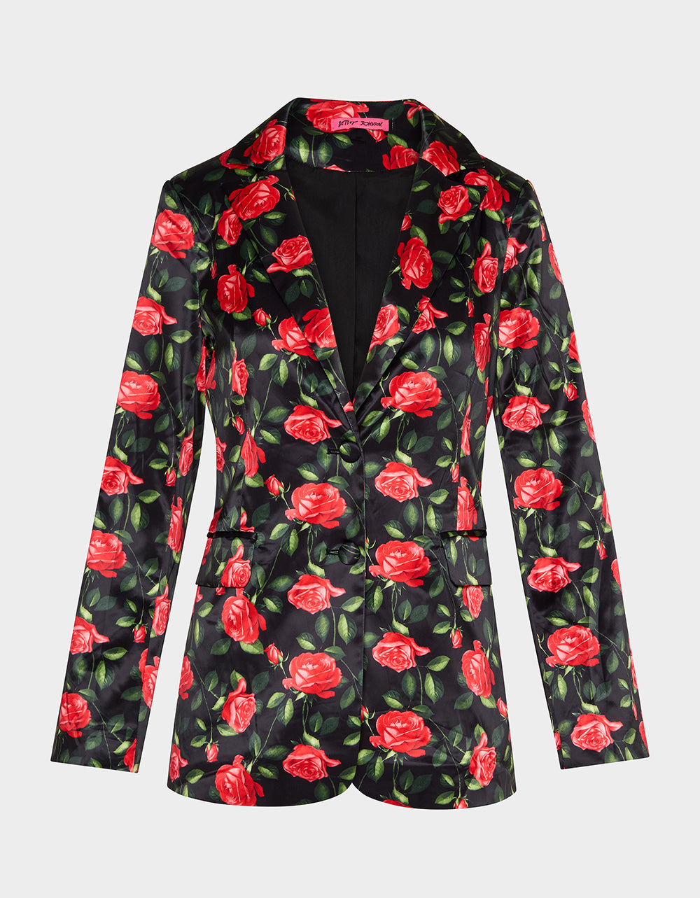 POWER BLOOM BLAZER BLACK Women's Black Red Floral Blazer
