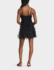 MIDNIGHT BLOOM DRESS BLACK Butterfly Mesh Corset Bustier Mini Women's Dress