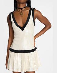 MATCH POINT DRESS WHITE Women's Mini Sequin Dress