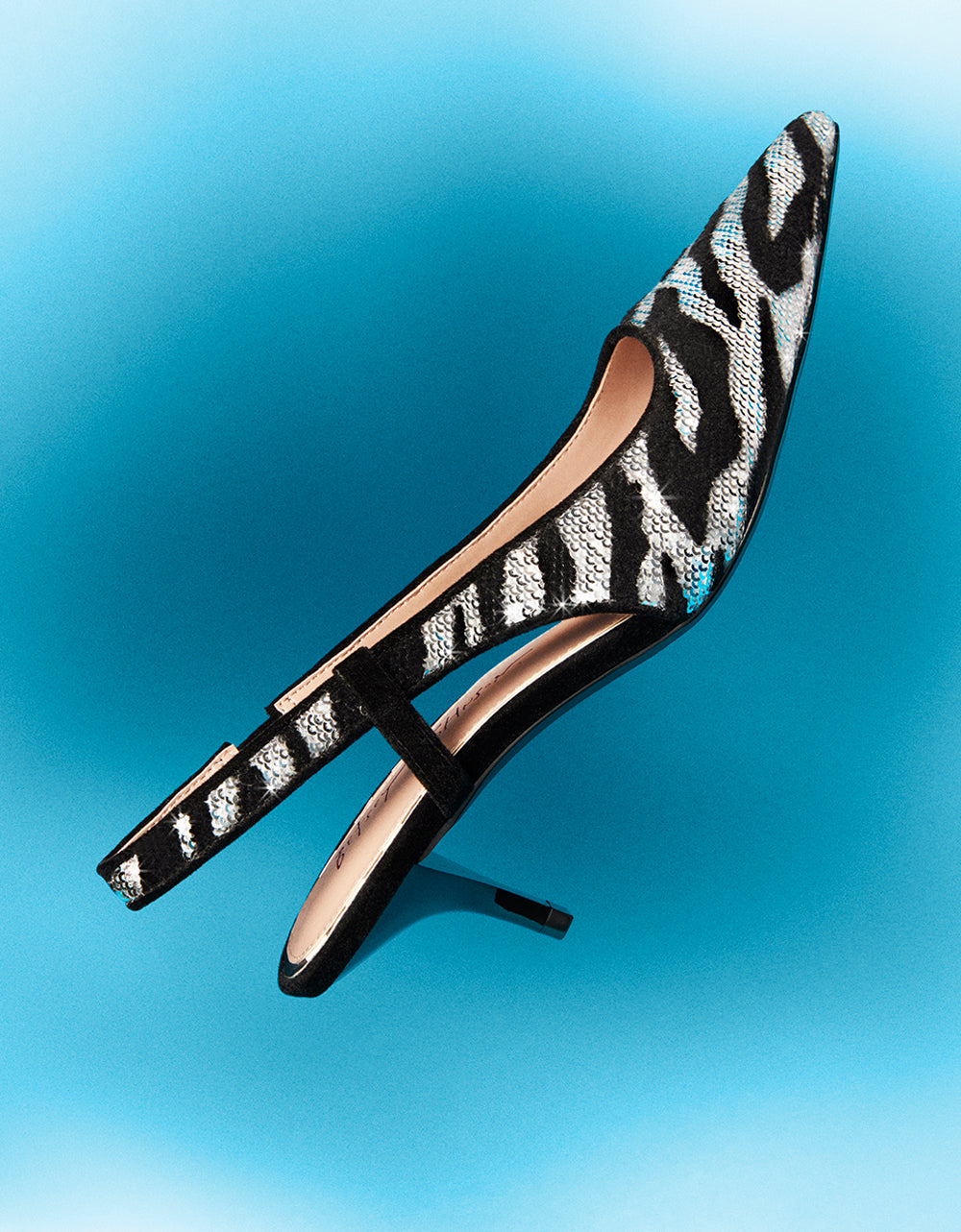 WILLAH BLACK Slingback Kitten Heel