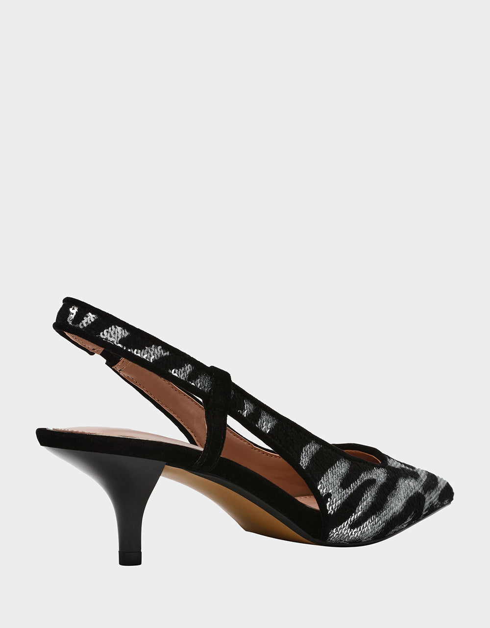 WILLAH BLACK Slingback Kitten Heel