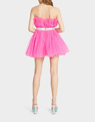 SHOWSTOPPER TULLE MINI DRESS HOT PINK