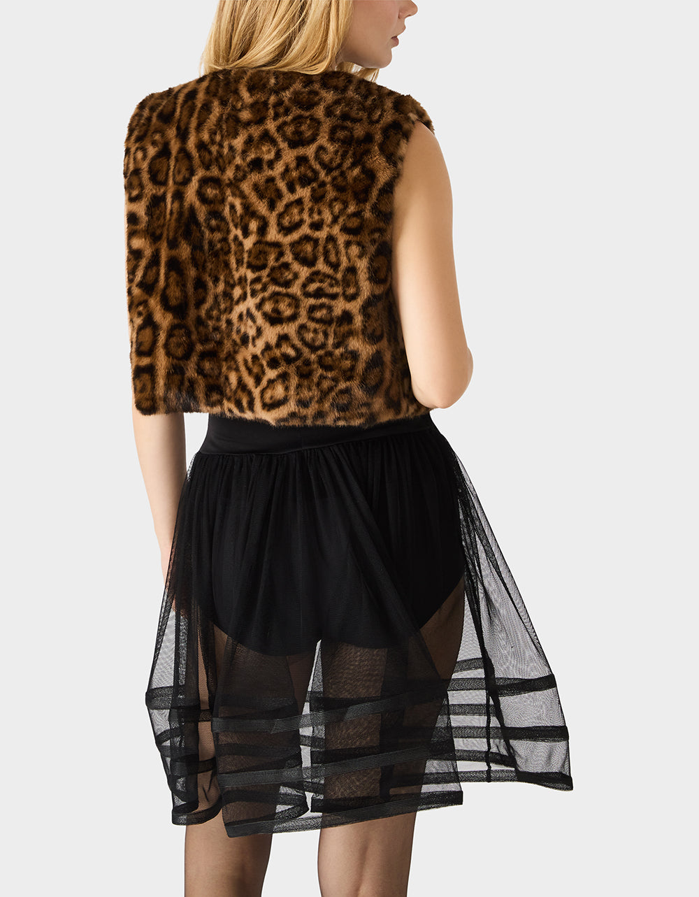 FAUX VEST LEOPARD