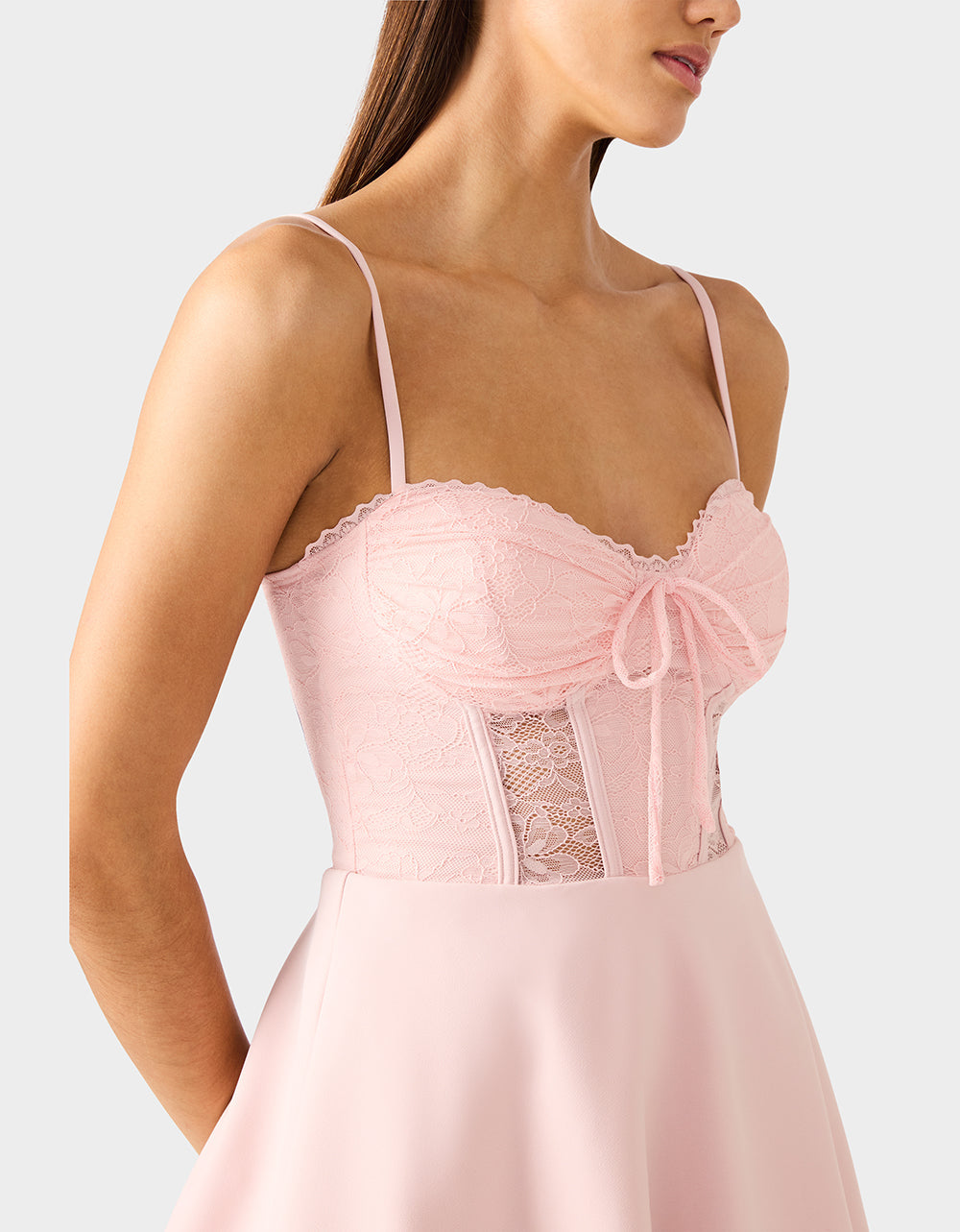 BALLET ROSE DRESS LIGHT PINK Women's Pink Corset A-line Mini Dress
