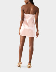 CONTOUR SPARKLE DRESS BLUSH Women's Pink Blush Rhinestone Strapless Mini Dress