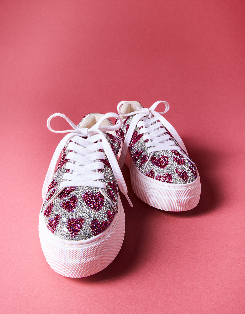 SIDNY FUCHSIA HEARTS Rhinestone Sneaker