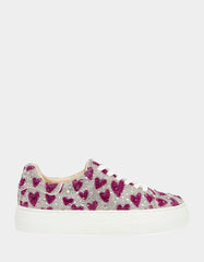 SIDNY FUCHSIA HEARTS Rhinestone Sneaker