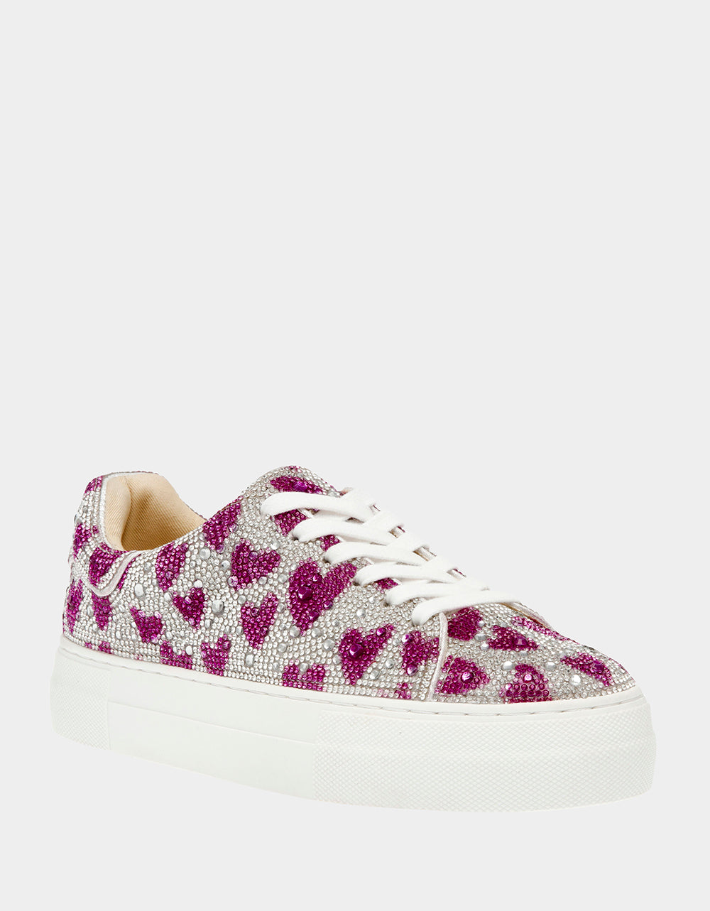 SIDNY FUCHSIA HEARTS Rhinestone Sneaker