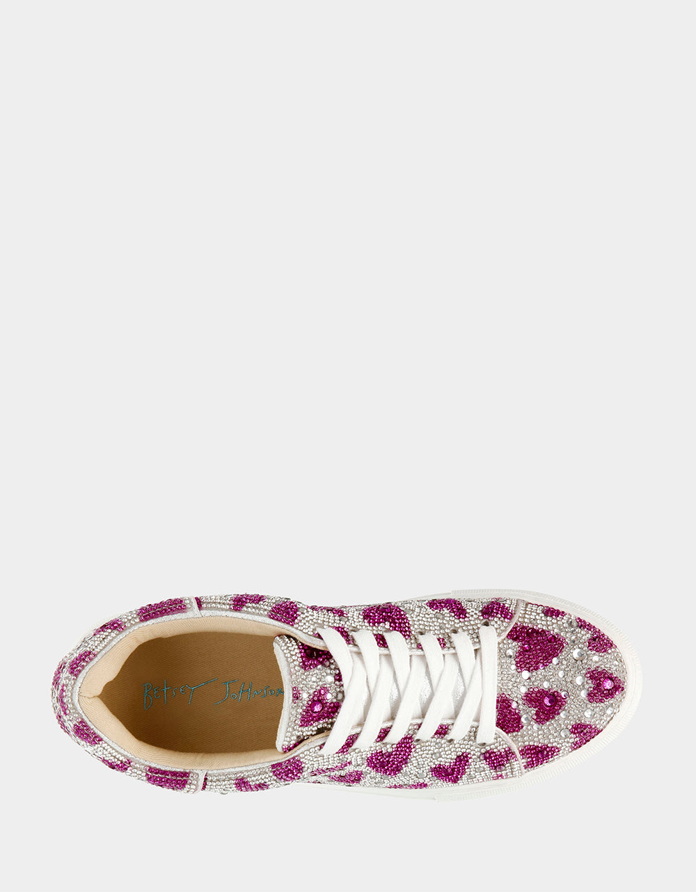 SIDNY FUCHSIA HEARTS Rhinestone Sneaker