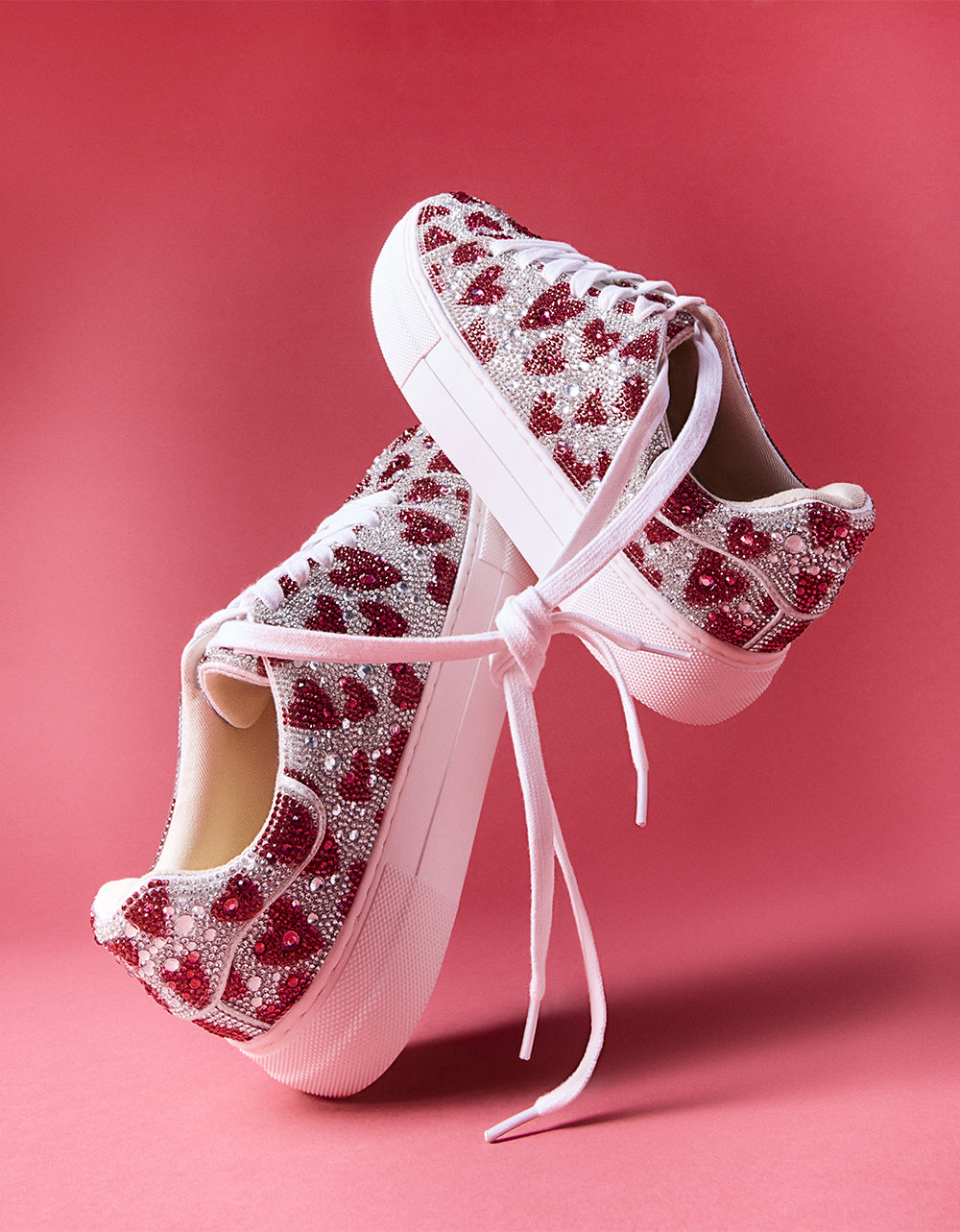 SIDNY FUCHSIA HEARTS Rhinestone Sneaker