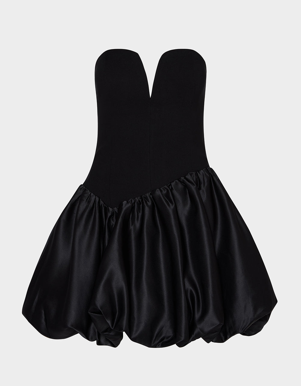 BUBBLE SOIREE DRESS BLACK Women's Black Bubble Hem Strapless Mini Dress