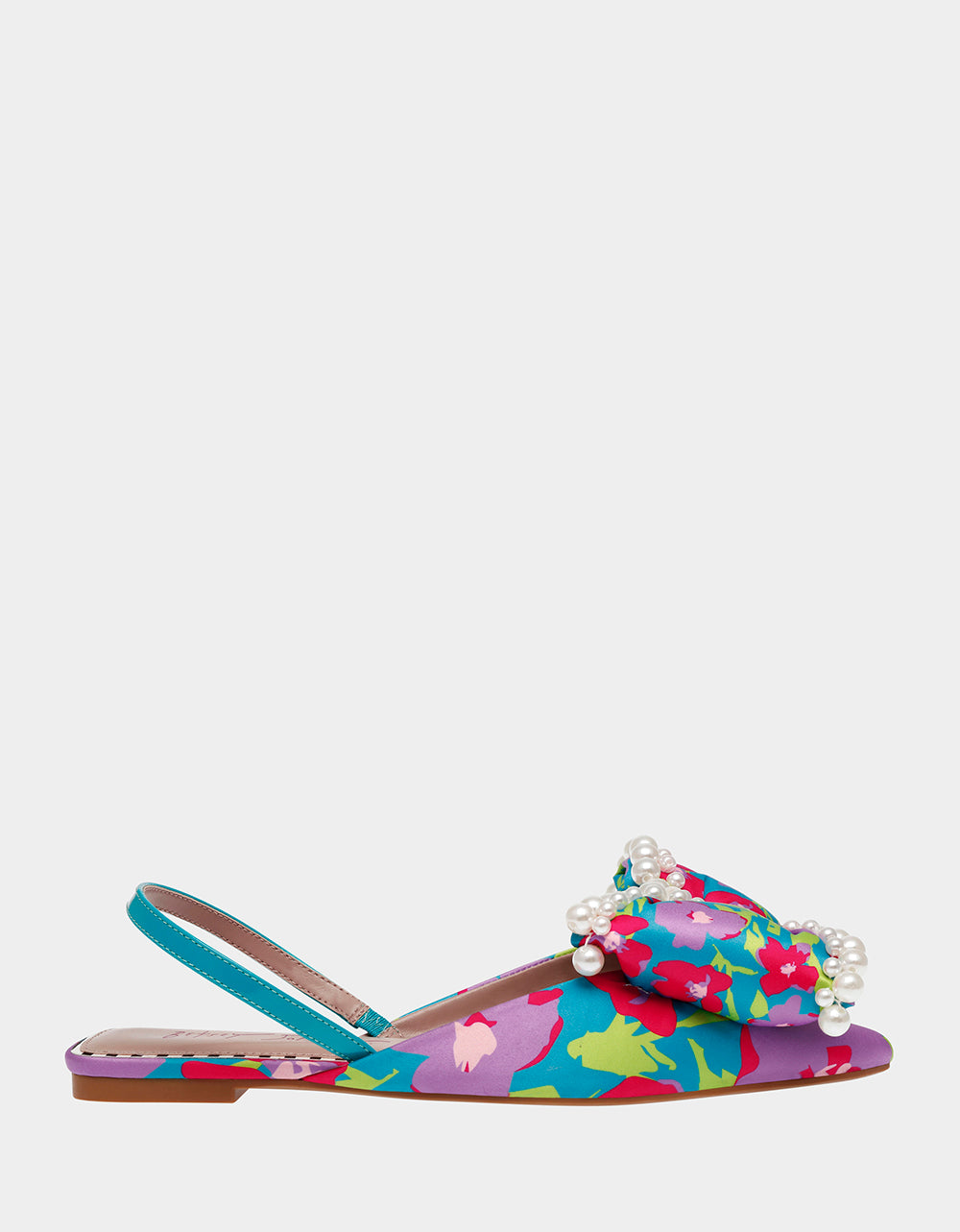 CAMILO TEAL MULTI Floral Slingback Flats