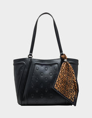 SKULLICIOUS TOTE WITH SCARF BLACK Women's Black Skull Tote Handbag