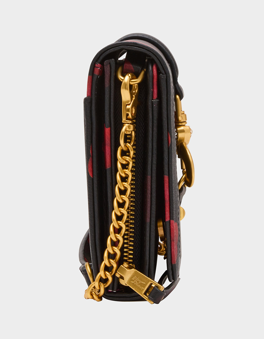 KISSES WALLET ON CHAIN BLACK/MULTI Women's Valentine's Day Lip Kisses Wallet