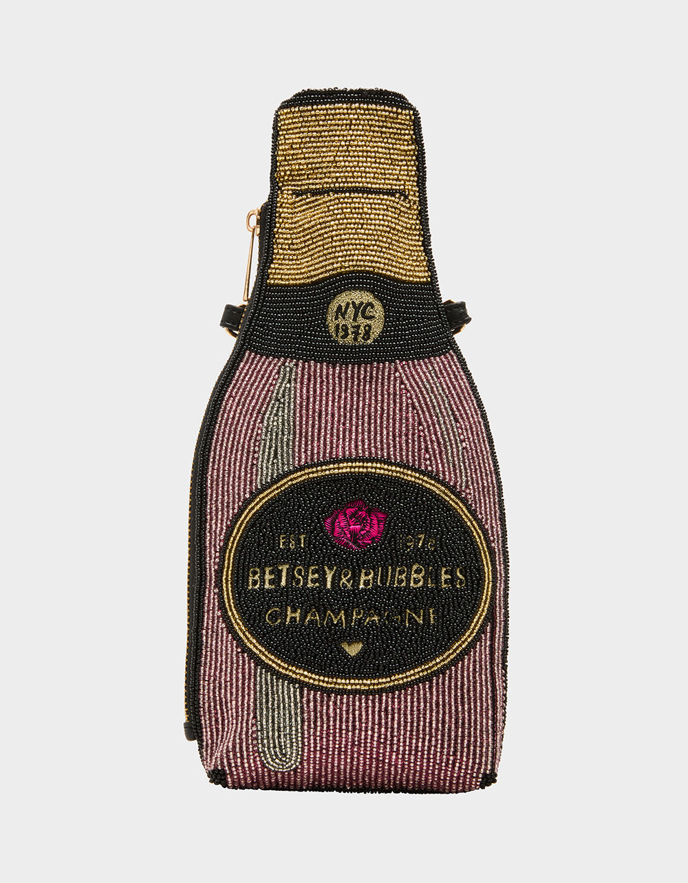 KITSCH BUBBLES SHOULDER BAG PINK Women's Valentine's Day Champagne Bubble Beaded Shoulder Handbag