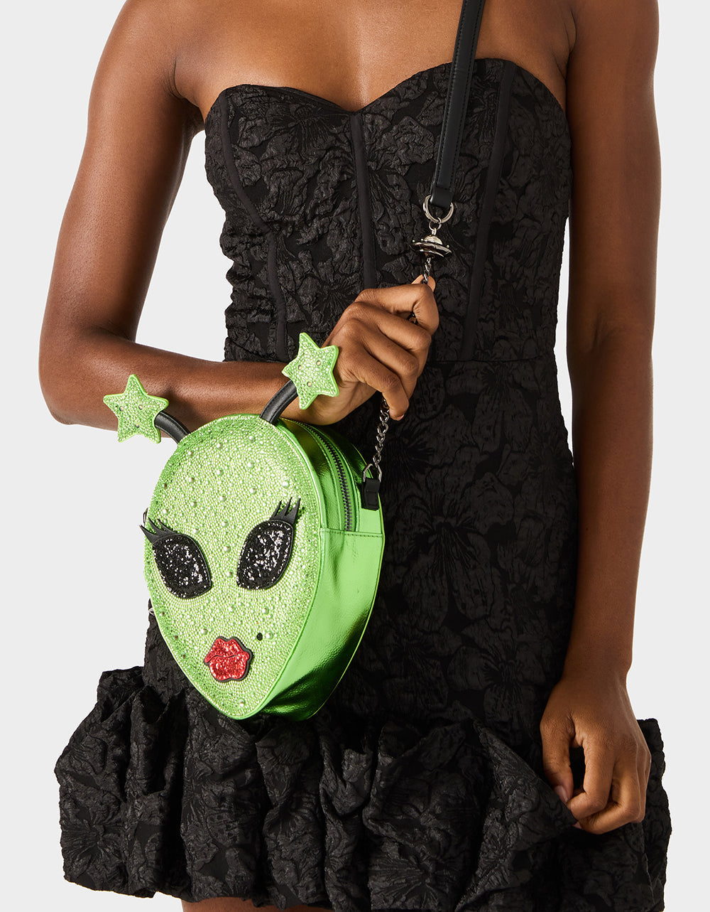KITSCH OUT OF YOUR ORBIT GREEN Women's Alien Kitsch Crossbody Handbag