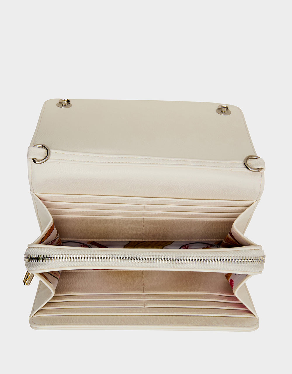 GRAND SLAM WALLET ON CHAIN CREAM Women's Baseball-Themed Rhinestone Embellished Wallet on Chain Crossbody Handbag