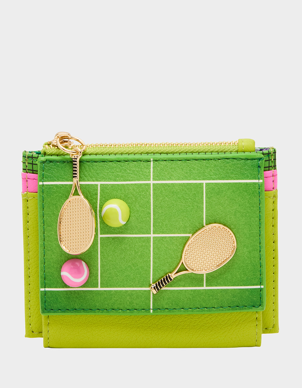 NET WORTH WALLET GREEN Bifold Tennis Women's Wallet