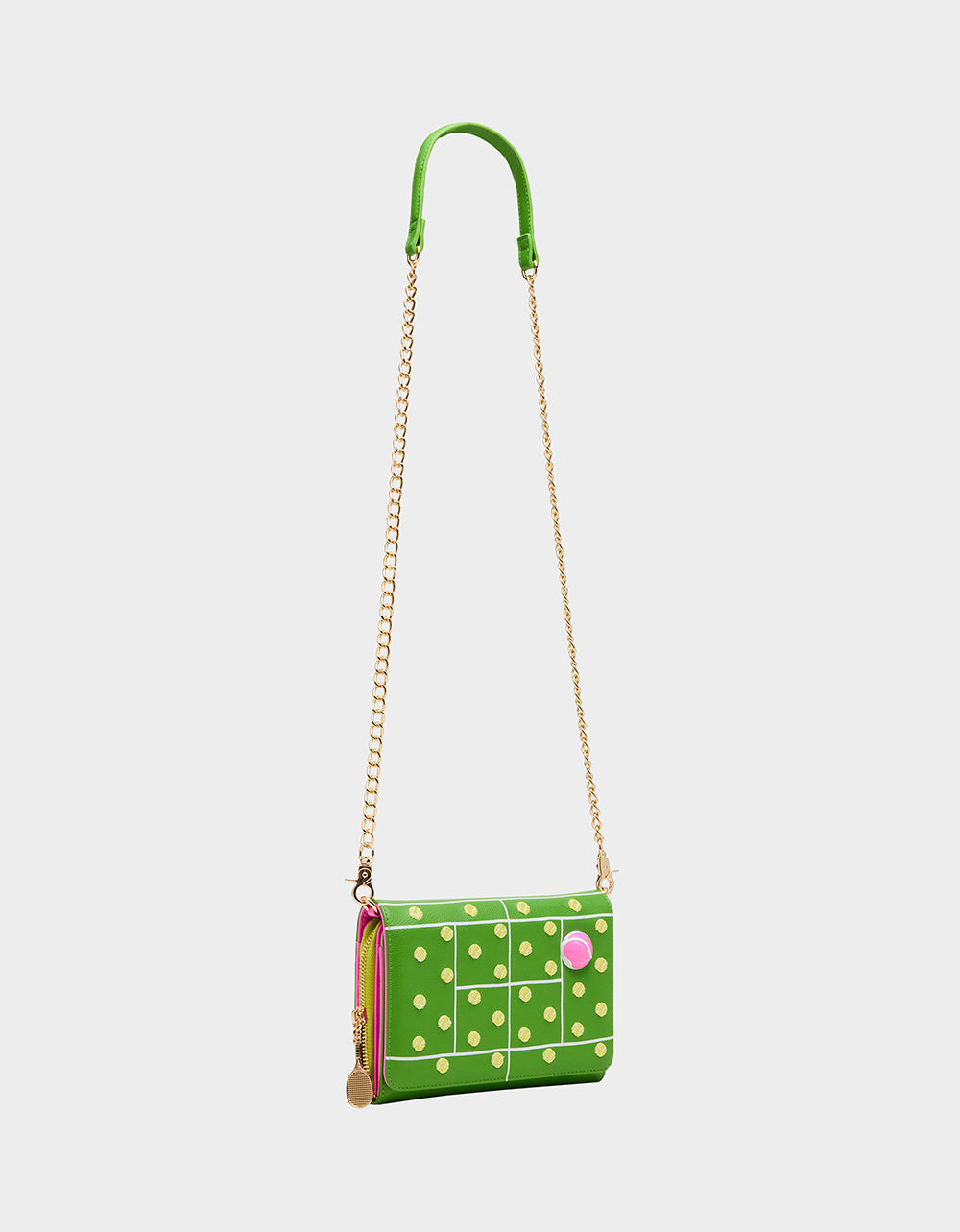 NET WORTH WALLET ON CHAIN GREEN Women's Tennis Wallet Crossbody Handbag