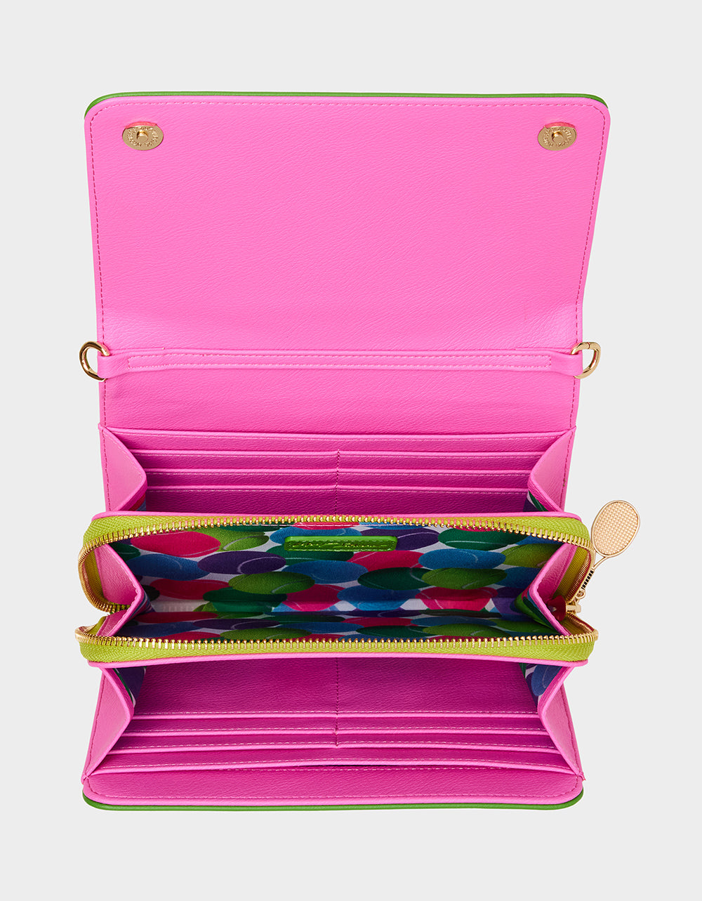 NET WORTH WALLET ON CHAIN GREEN Women's Tennis Wallet Crossbody Handbag