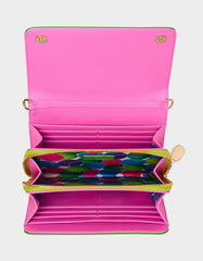 NET WORTH WALLET ON CHAIN GREEN Women's Tennis Wallet Crossbody Handbag