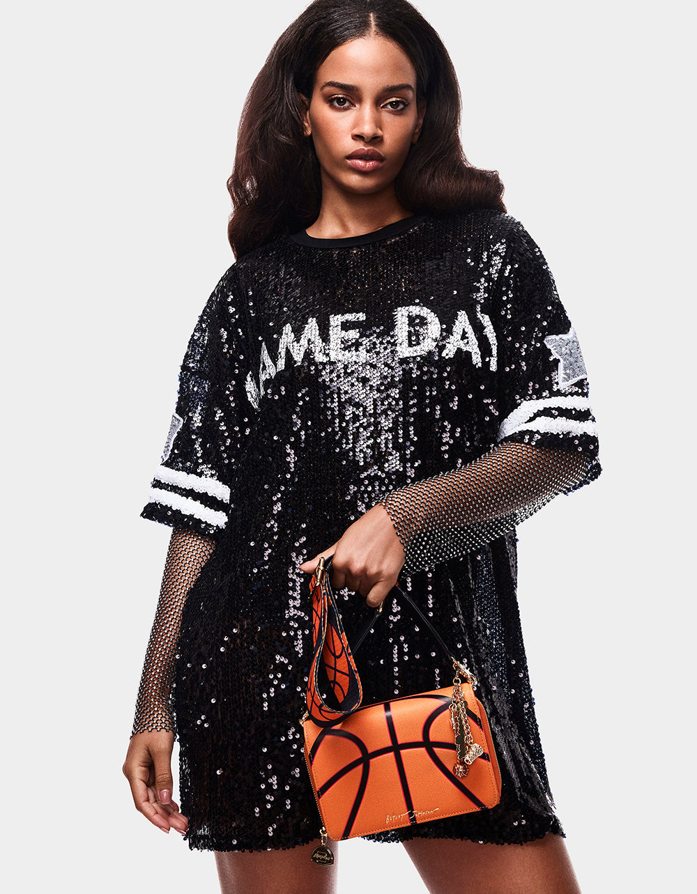 GAME TIME WALLET ON CHAIN ORANGE Women's Basketball Wallet on Chain With Charms