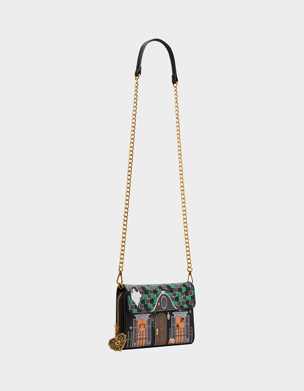 FOREVER HOME WALLET ON CHAIN BLACK/MULTI Women's Halloween-Themed House Wallet