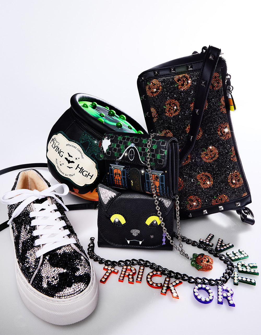 FOREVER HOME WALLET ON CHAIN BLACK/MULTI Women's Halloween-Themed House Wallet