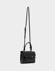 SKULLICIOUS TOP HANDLE BLACK Women's Black Skull Top Handle Handbag with Crossbody Strap