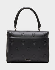 SKULLICIOUS TOP HANDLE BLACK Women's Black Skull Top Handle Handbag with Crossbody Strap