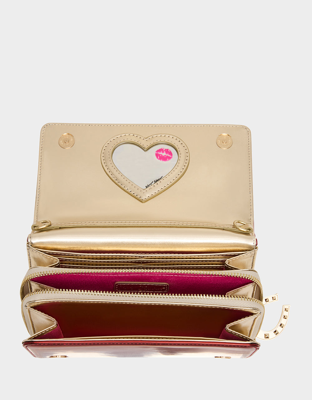 CHINESE NEW YEAR WALLET ON CHAIN RED Women's New Years Heart Crossbody Wallet