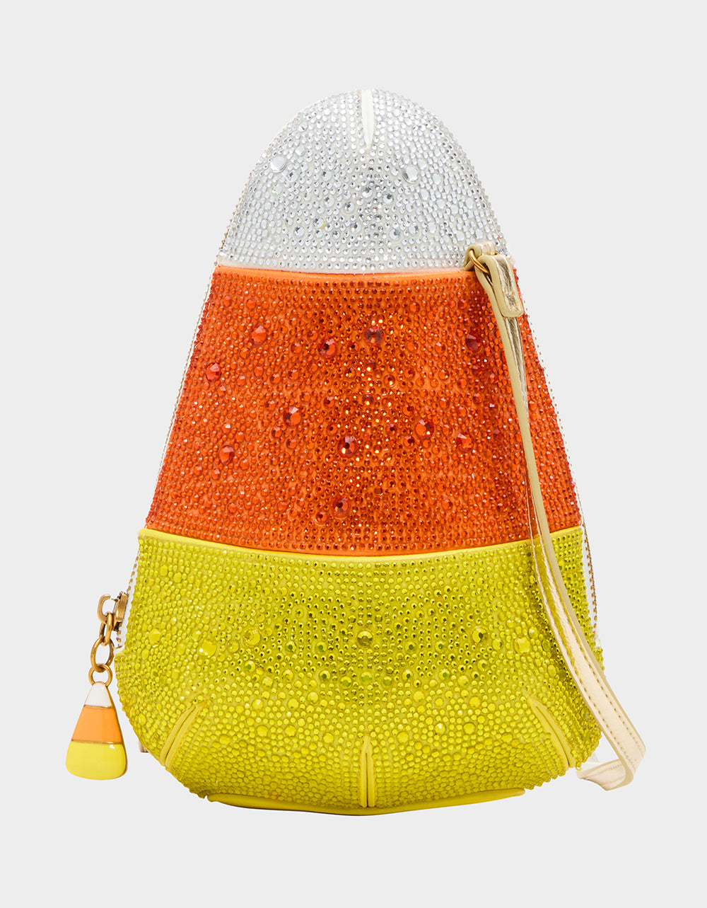KITSCH ME SO CORNY MULTI Women's Halloween-Themed Candy Corn Rhinestone Embellished Crossbody Handbag