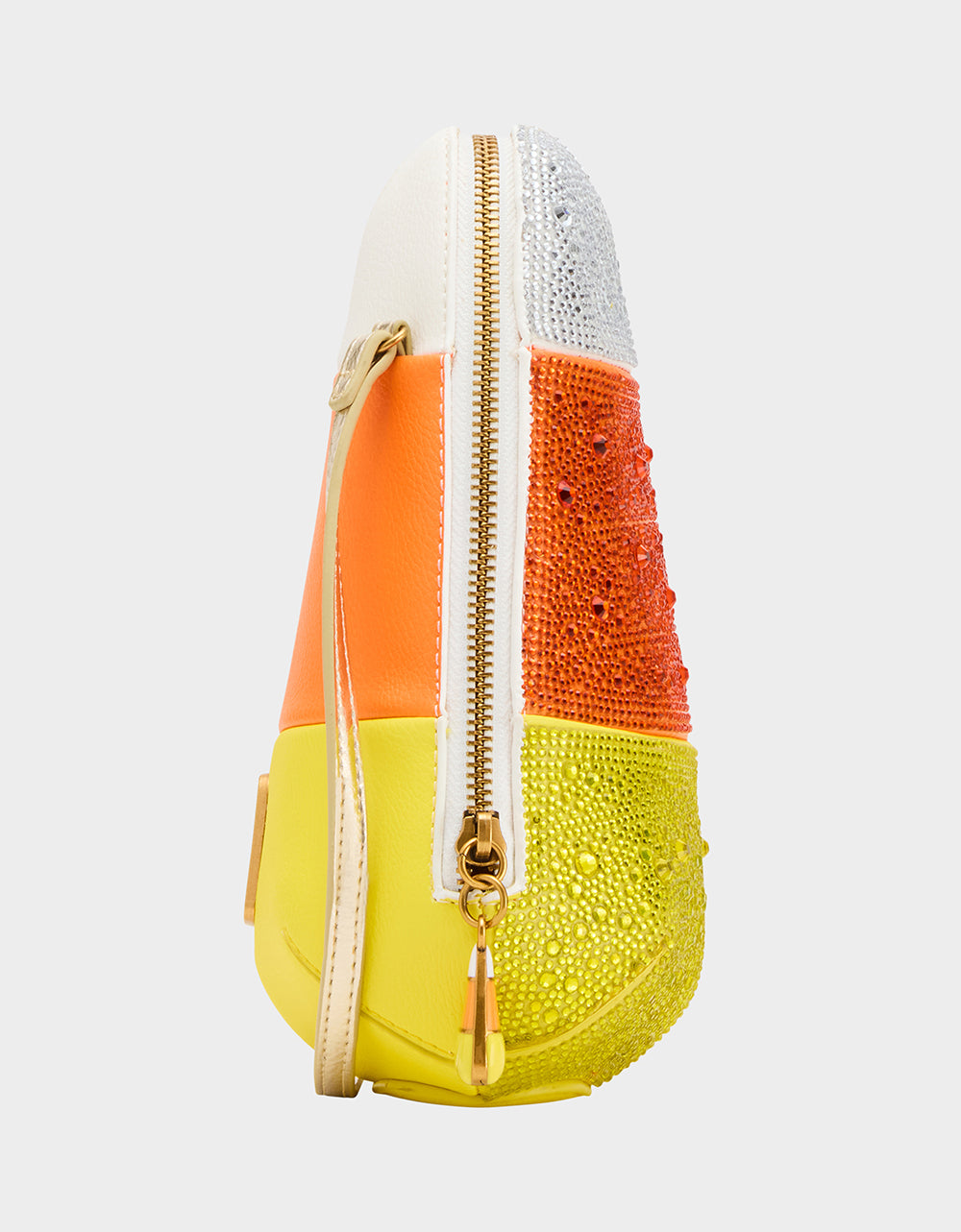 KITSCH ME SO CORNY MULTI Women's Halloween-Themed Candy Corn Rhinestone Embellished Crossbody Handbag