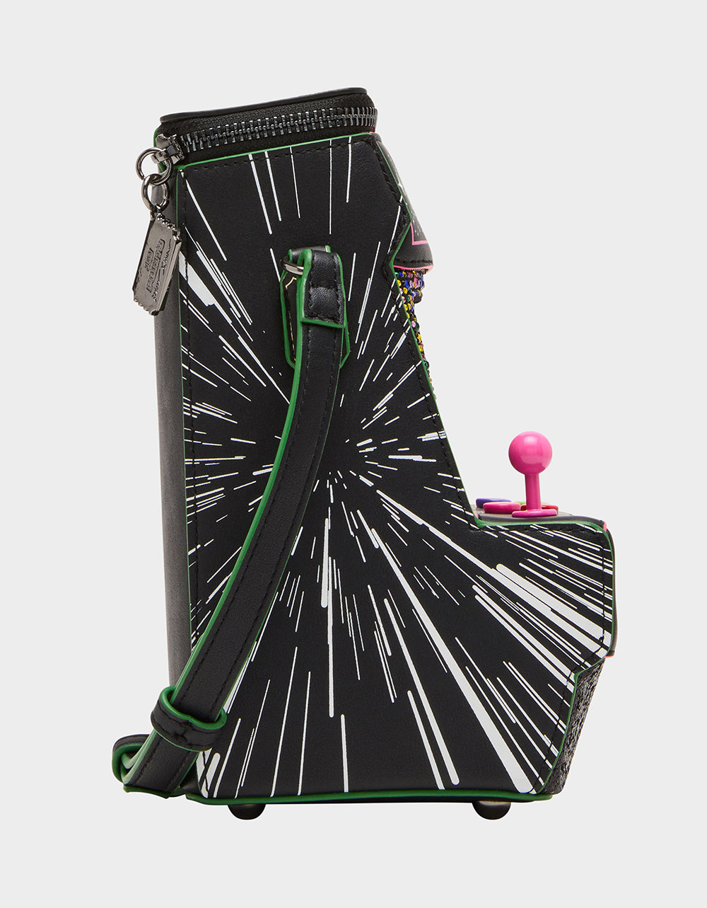 KITSCH SCORED! CROSSBODY BLACK/MULTI Women's Video-Game Inspired Crossbody Handbag