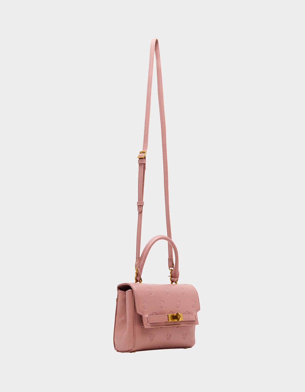 SKULLICIOUS TOP HANDLE BLUSH Women's Blush Pink Skull Top Handle Handbag with Crossbody Strap