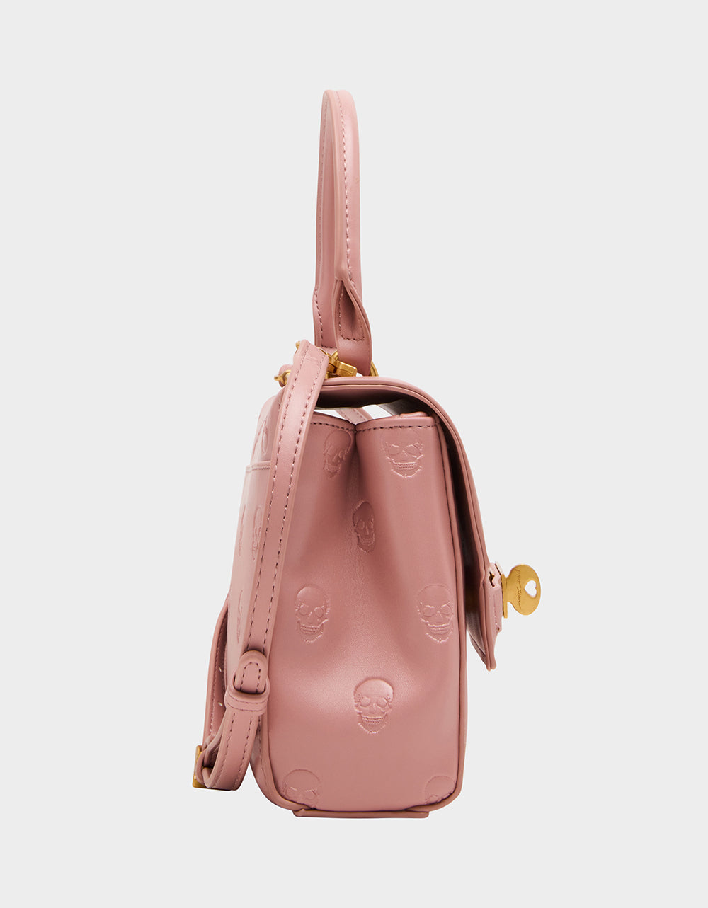 SKULLICIOUS TOP HANDLE BLUSH Women's Blush Pink Skull Top Handle Handbag with Crossbody Strap