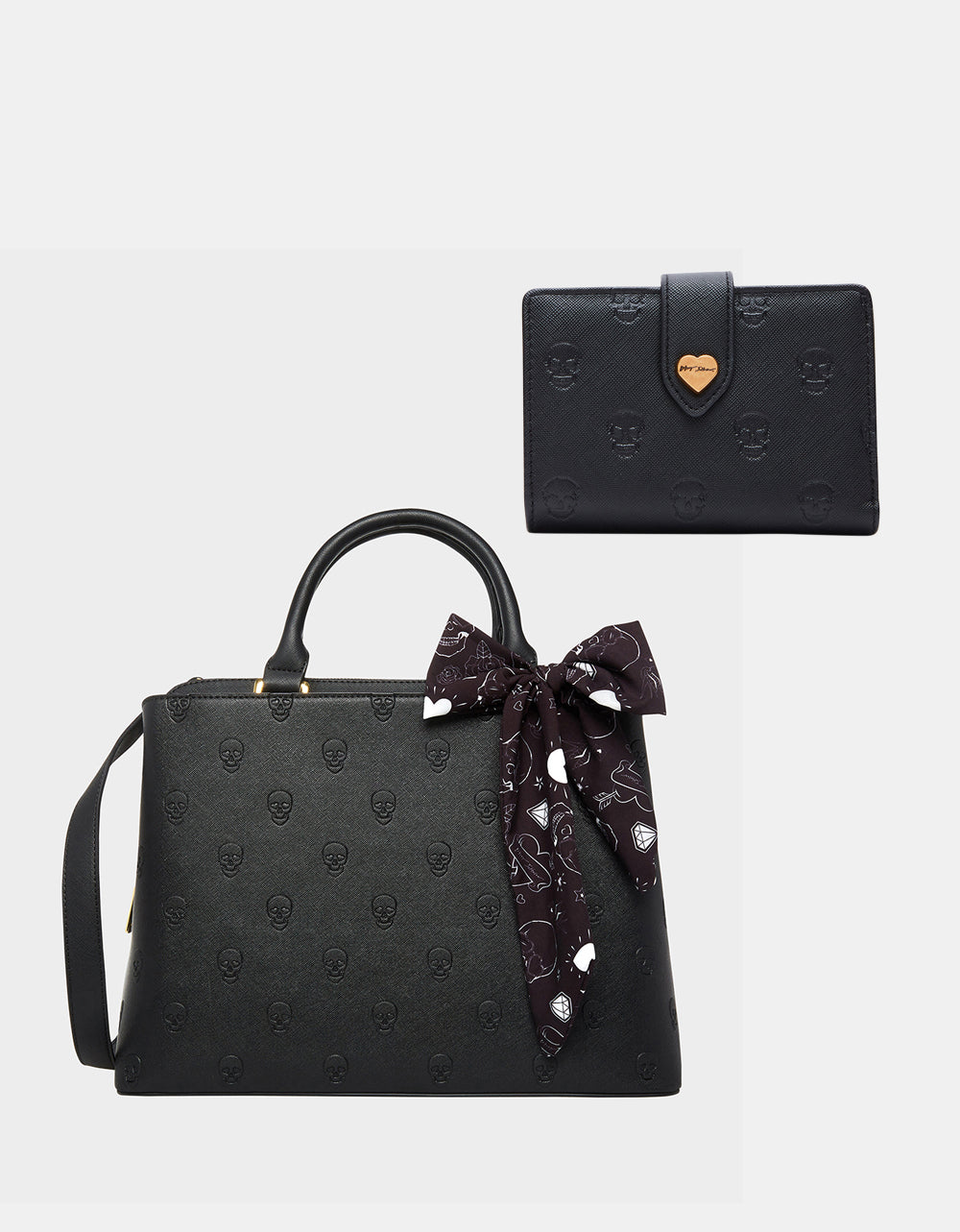 SKULLICIOUS BUNDLE Women's Skull Print Handbag and Wallet