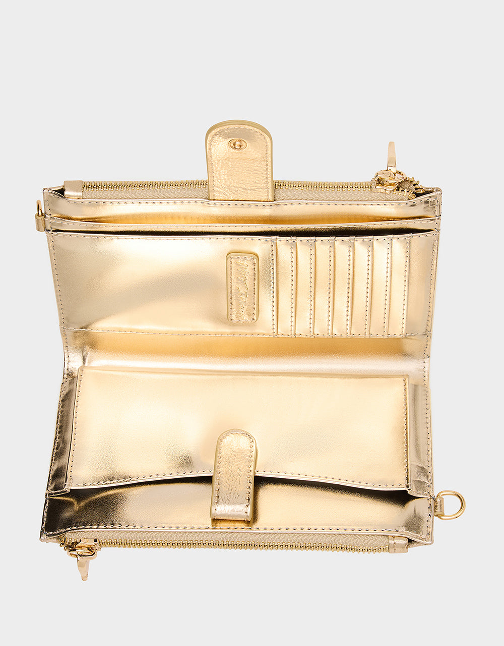 WALLET ON CHAIN PHONE HOLDER CHAMPAGNE Women's Rhinestone Embellished Wallet