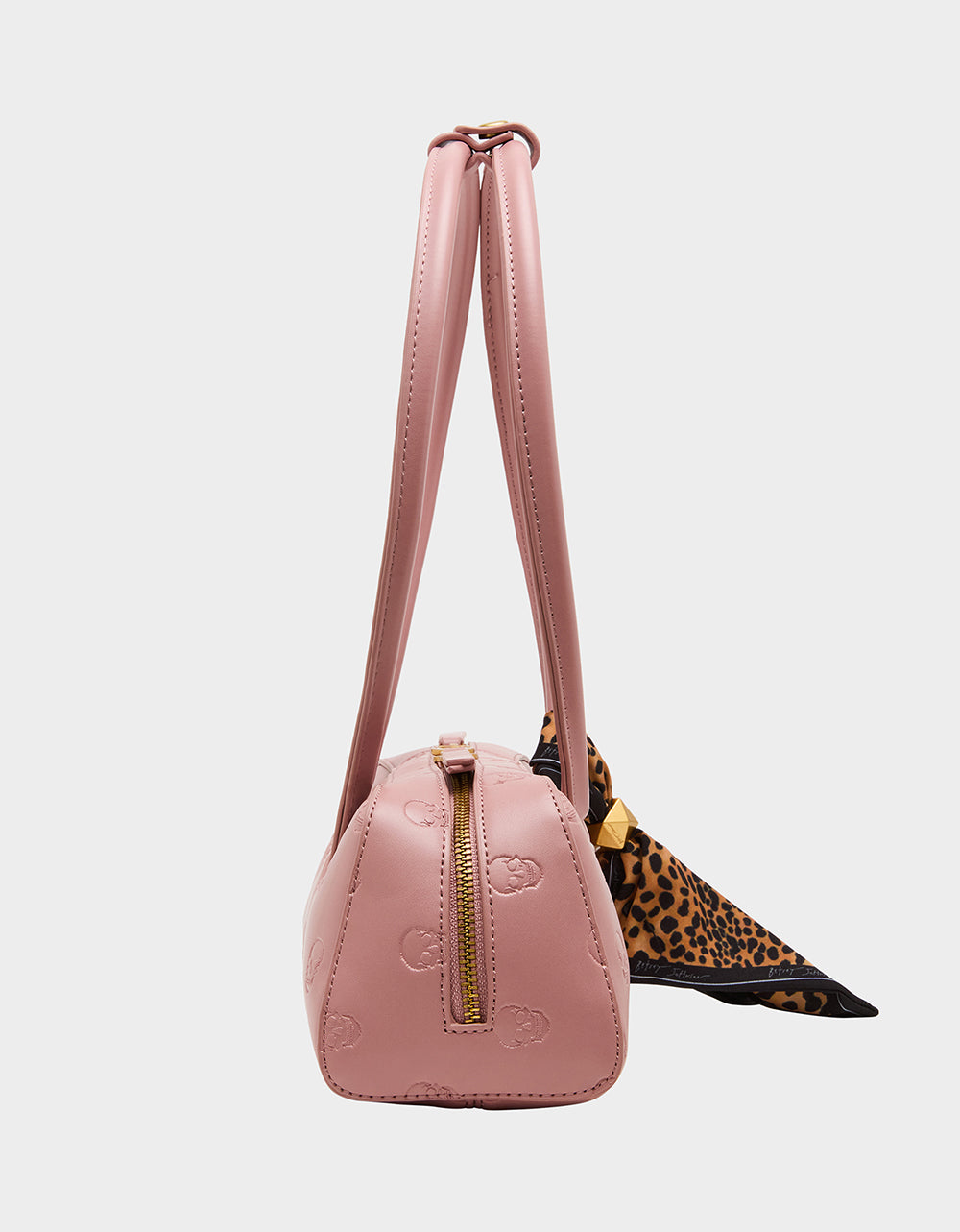 SKULLICIOUS SHOULDER BAG BLUSH Women's Pink Skull Shoulder Handbag with Scarf
