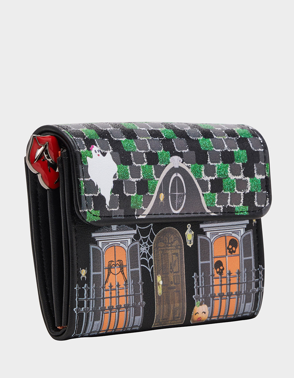 FOREVER HOME BUNDLE Women's Haunted House Halloween Crossbody, Wallet on Chain, and Wallet Set