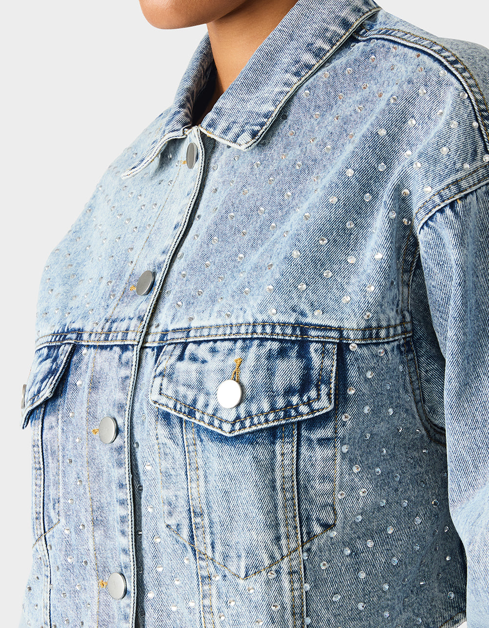 THE JEWELED JEAN DREAM BUNDLE Women's Rhinestone Denim Jacket and Jeans Set