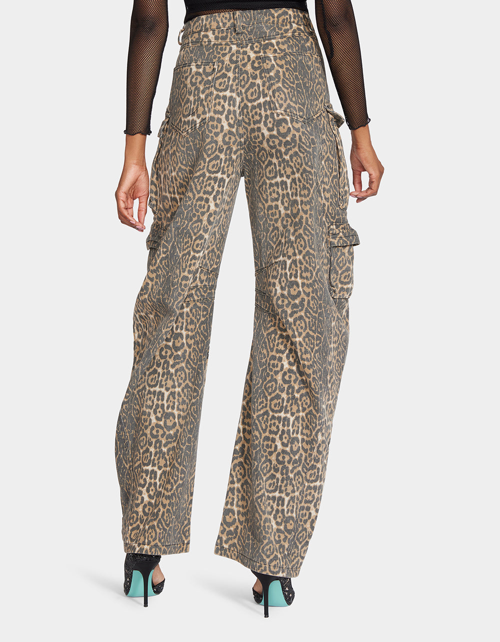 BARREL CARGO PANTS LEOPARD Women's Animal Print Pants