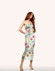 SASSY SEQUIN DRESS SILVER MULTI Embellished Sequin Flower Maxi Dress