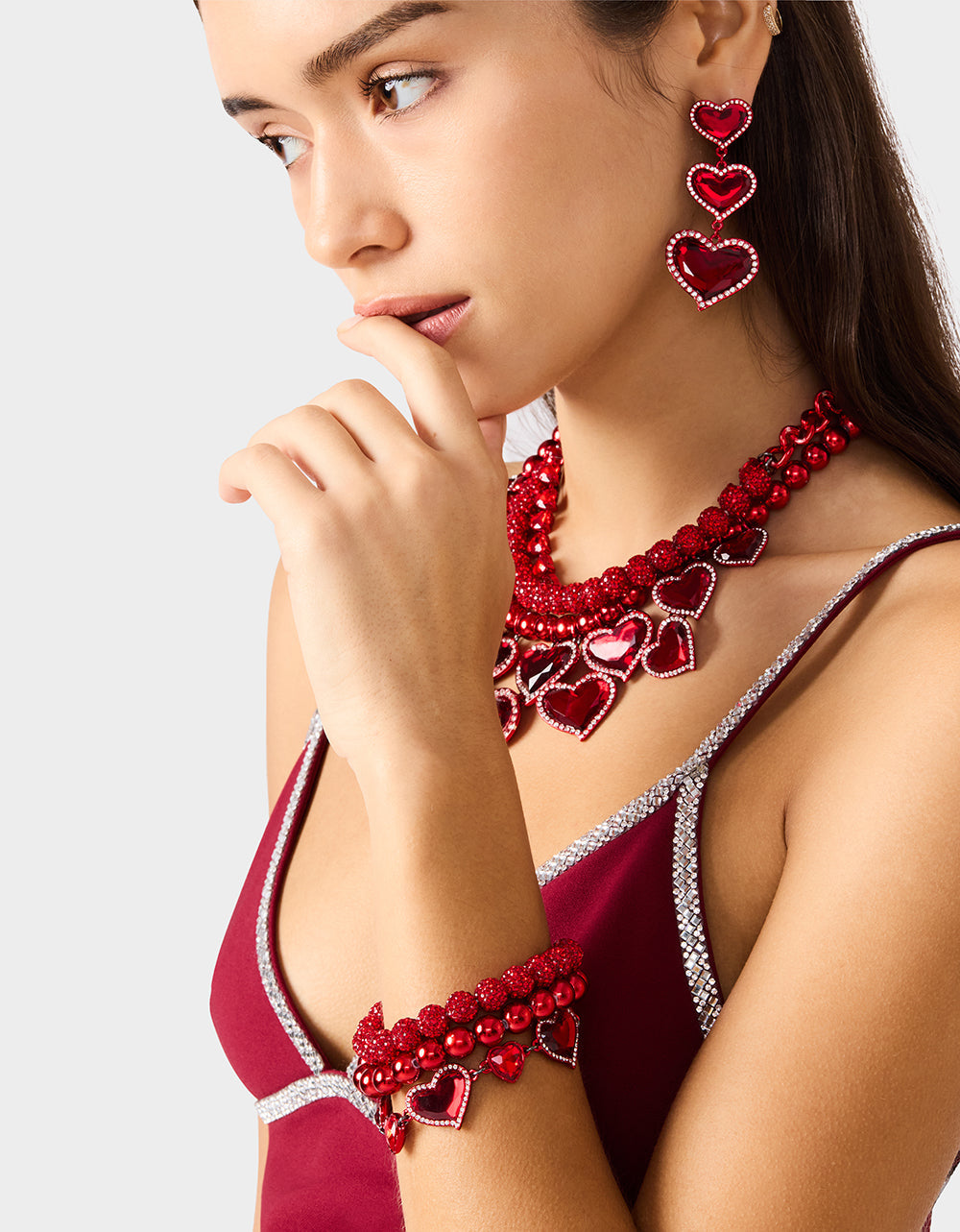 LOVE SPELL MULTI BRACELET RED Women's Valentine's Day Heart Bracelet