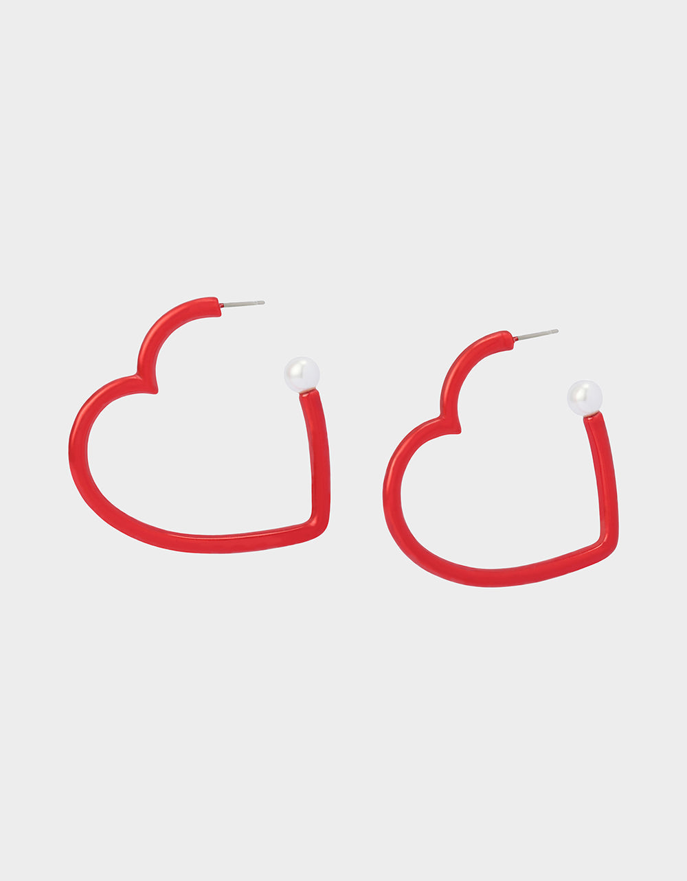 HEART HOOP EARRINGS RED Women's Valentine's Day Heart Hoop Earrings